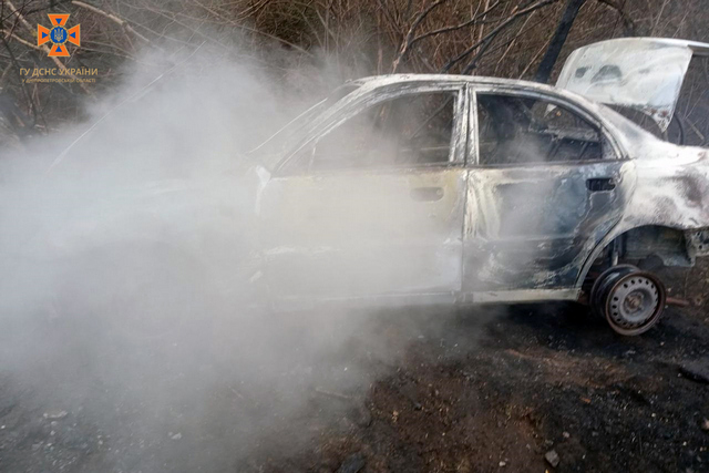 На Днепропетровщине в результате возгорания автомобиля пострадал водитель